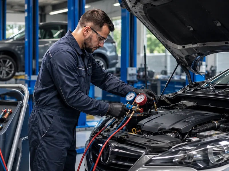 Controllo e ricarica dell’impianto di climatizzazione di un’automobile